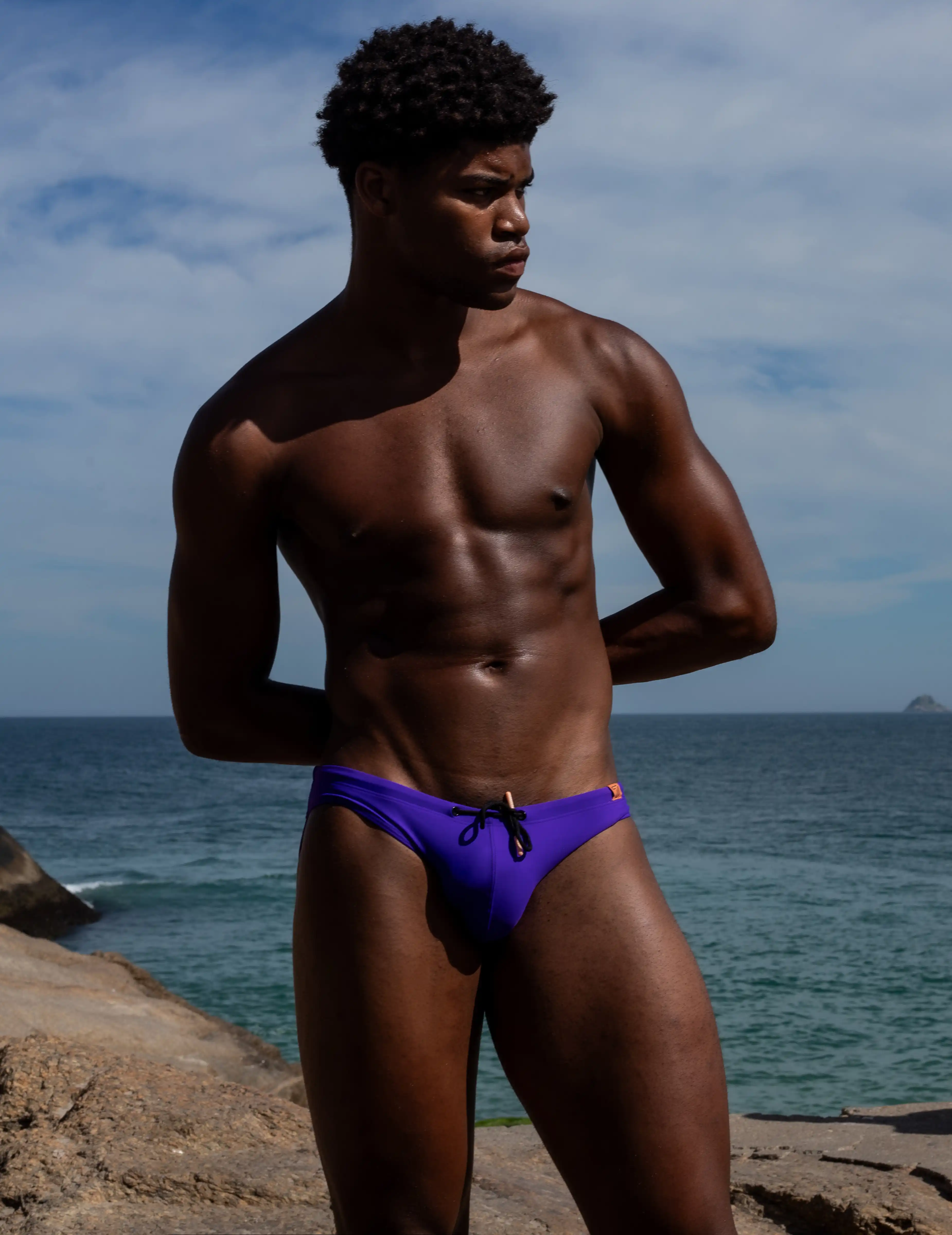 Coral Purple Swim Briefs - Image 4