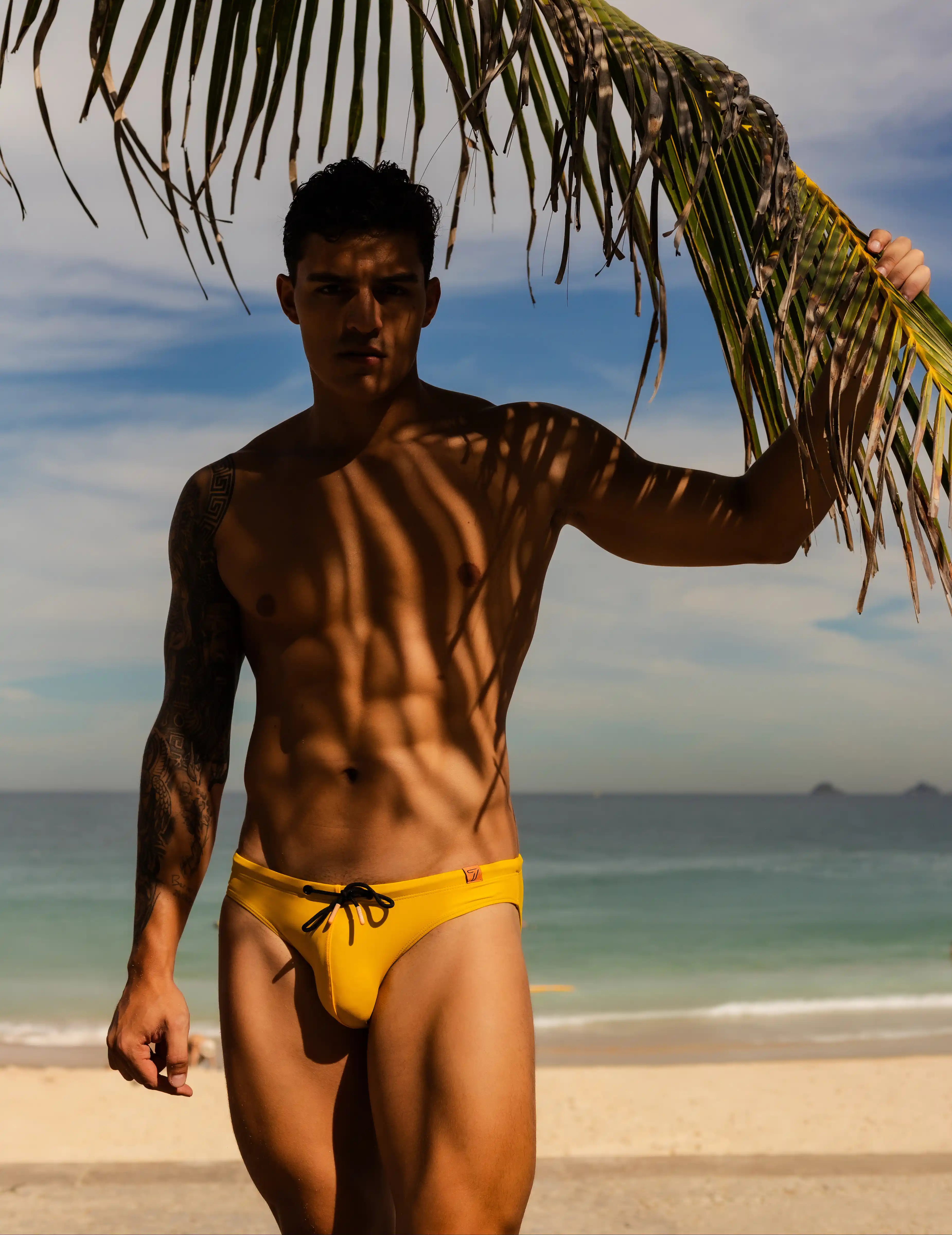 Coral Yellow Swim Briefs - Image 3