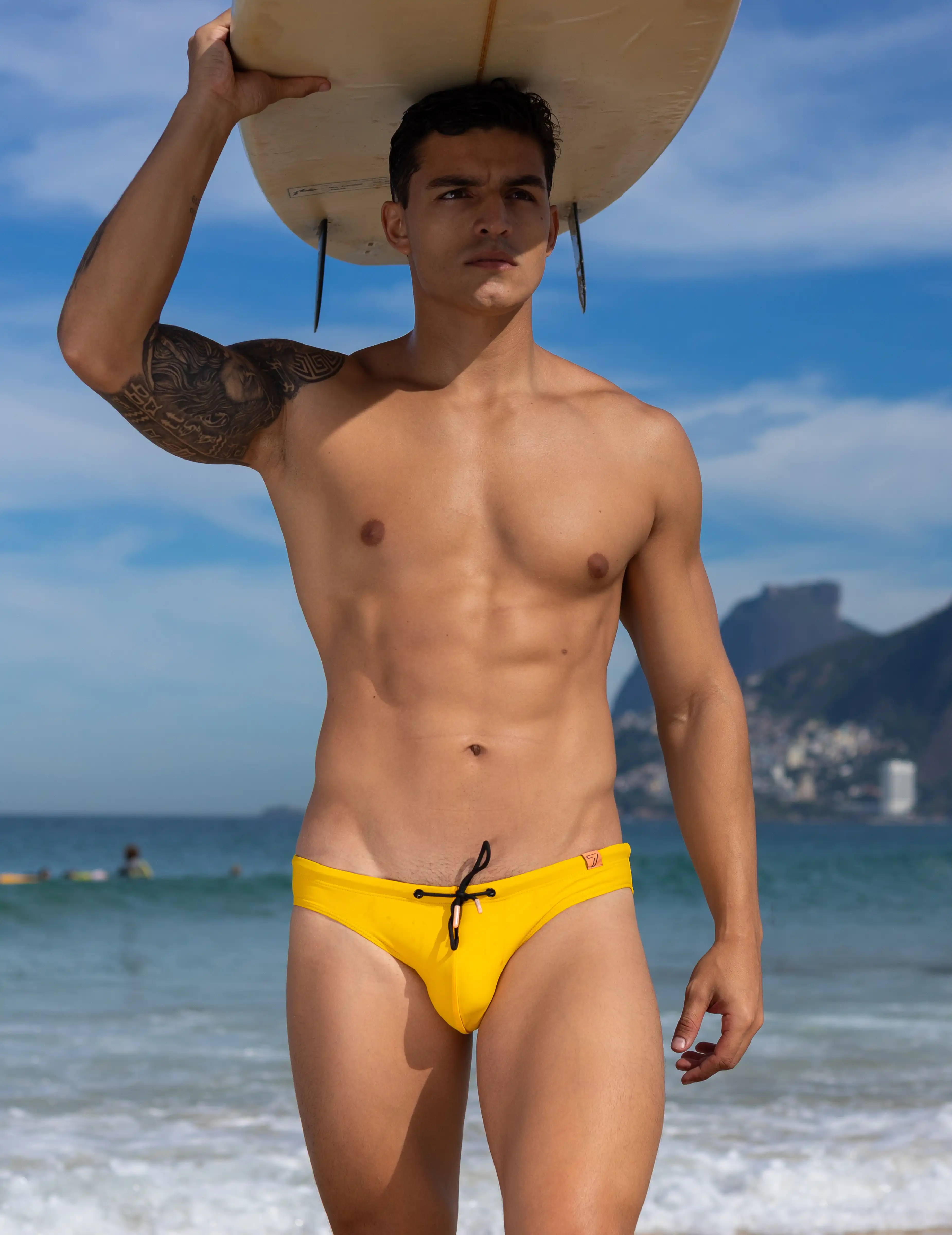 Coral Yellow Swim Briefs - Image 4
