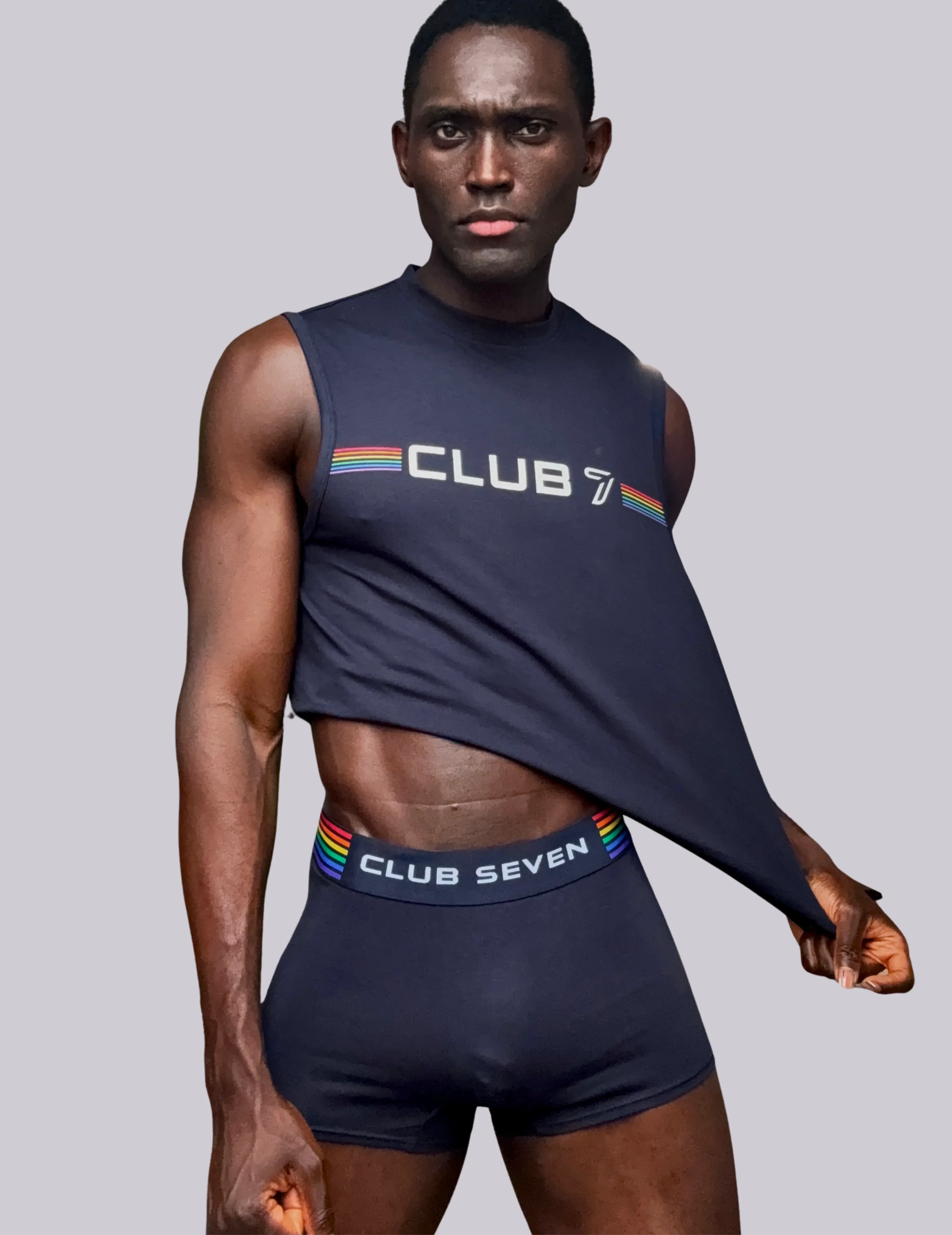 Rainbow Pride Navy Crop Top - Image 3